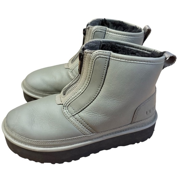 UGG WOMEN NEUMEL PLATFORM ZIP ULTRA MATTE SEAWEED SHOE Size 38/8 - Picture 3 of 6